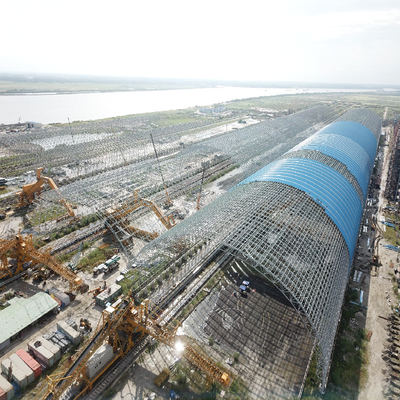 Q345 Xây dựng khung thép nhẹ 100-300m Khung không gian Lưới Khoảng cách lớn