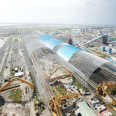 Q345 Xây dựng khung thép nhẹ 100-300m Khung không gian Lưới Khoảng cách lớn