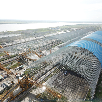 Nhà khung thép mạ kẽm nhúng nóng Khung không gian kết cấu vòm 300m