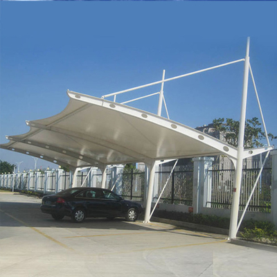 Q235 Cấu trúc màng căng PVDF 0,6mm Mái đục lỗ màu trắng