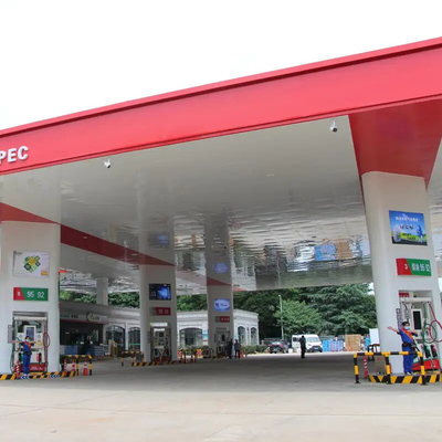 Q345 Trạm xăng đúc sẵn Tán kết cấu thép Mái che EPS