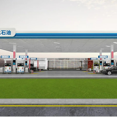 Q345 Trạm xăng đúc sẵn Tán kết cấu thép Mái che EPS