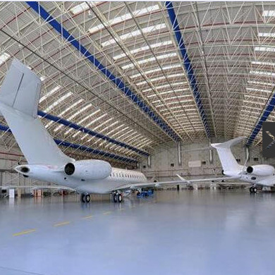 Q235B Khung không gian bằng thép Prefab Tường Darkgray GB cho Tòa nhà Hangar máy bay