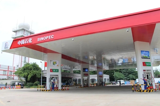 Prefab GB Q235 chiết rót Trạm xăng Tán mạ kẽm nhúng nóng