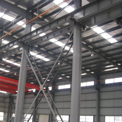 Great Long Span Q235 Nhà máy kết cấu thép Thiết kế tiền chế